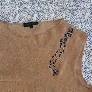 Roberto Cavalli Tan Embellished Tank Top